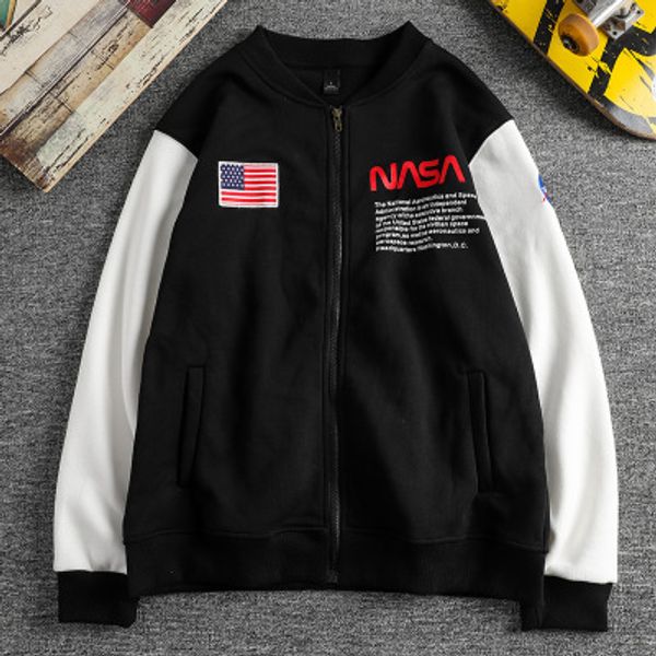 

nasa fashion jacket hip hop for men women designer rapper casual fashion winter autumn coat 2 colors 021, Black;brown