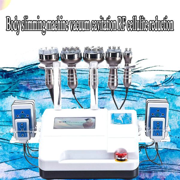 Máquina de emagrecimento Profissional 6in 1 40K Ultrasonic Cavitação RF Vacuum Body Beauty RF CE/DHL Remofamento Free Free