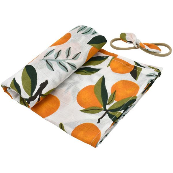 

newborn infant baby floral swaddle headband soft sleeping blanket wrap set