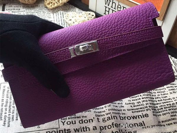 

2019 бренд женщина длинные кошельки держатели карт фиолетовый кошелек паспорт сумки мода натуральная кожа для леди, Red;black