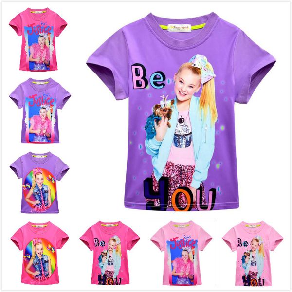 

kids jojo siwa t-shirt 100% cotton baby boys girls 3d printing short sleeve shirts summer clothing children tees clothes 8 styles, Blue