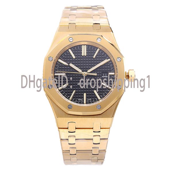 

2019 luxury mens watches 42mm full stainless steel strap automatic gold watch luminous wristwatch sapphire 5atm waterproof orologio di lusso, Slivery;brown