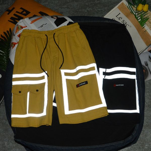 

mens designer luxury shorts summer loose high street 3m reflective pants popular fashion pretty style wholesale size s-3xl, White;black