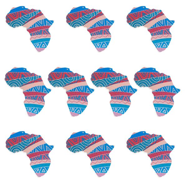 

10 pieces bulk african map dangle pendant jewelry diy findings supplies, Black