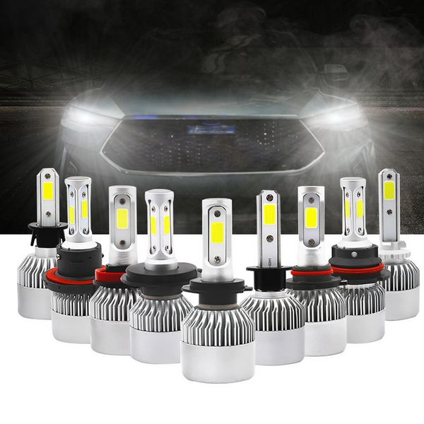 

2pcs s2 8000ml bright cob led h4 led h7 car headlight bulbs h11 h13 h1 9005 9006 9007 conversion kit 6500k beam 12v light