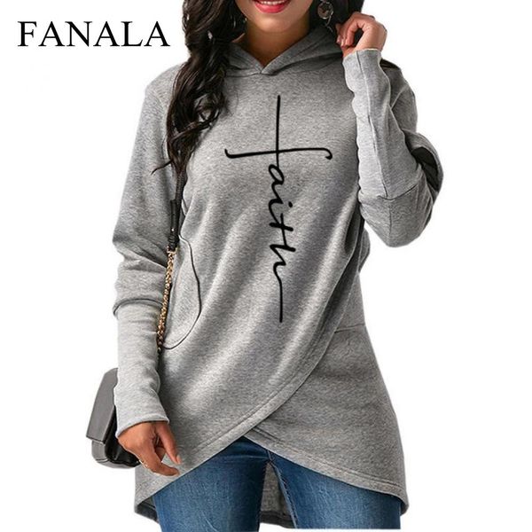 

plus size 2018 new fashion faith print sweatshirt femmes s-4xl hoodies women youth female creative, Black
