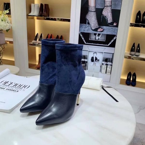 

2019 new fashion classic winter luxury designer boots leather belly bow ladies boots high heels shoes, Black