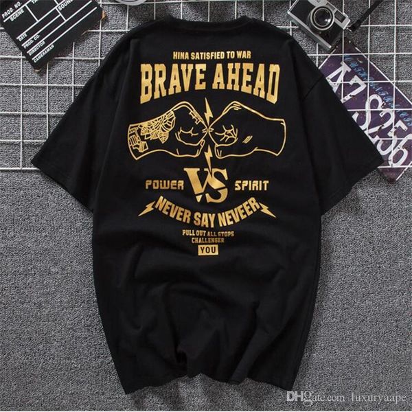 

fashion teenager popularity shirts brand street style loose tees shirts simple letter character men clothing