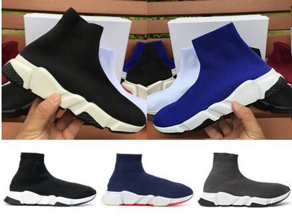 

2020 speed trainer sock shoes casual sneakers for men women designer shoes high mid black red fashion luxury platform chaussure