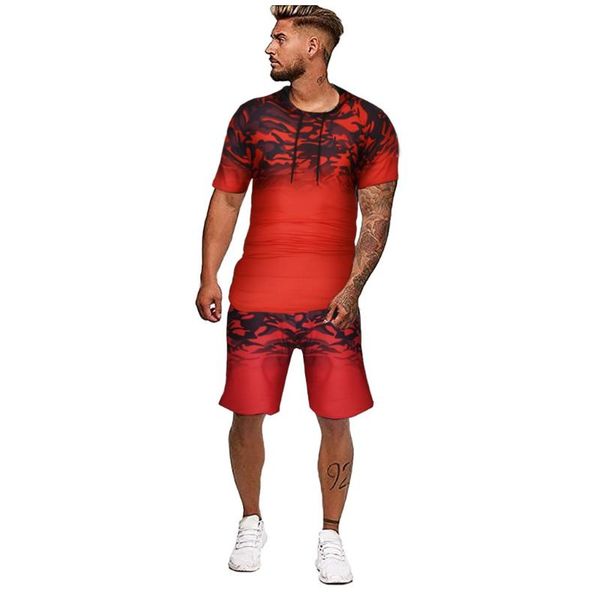 

tracksuit мужчина 2020 мужская одежда спортивная одежда set фитнес лето печать мужчины шорты + майка мужские костюмы 2 pieces наборы плюс ра, White;black