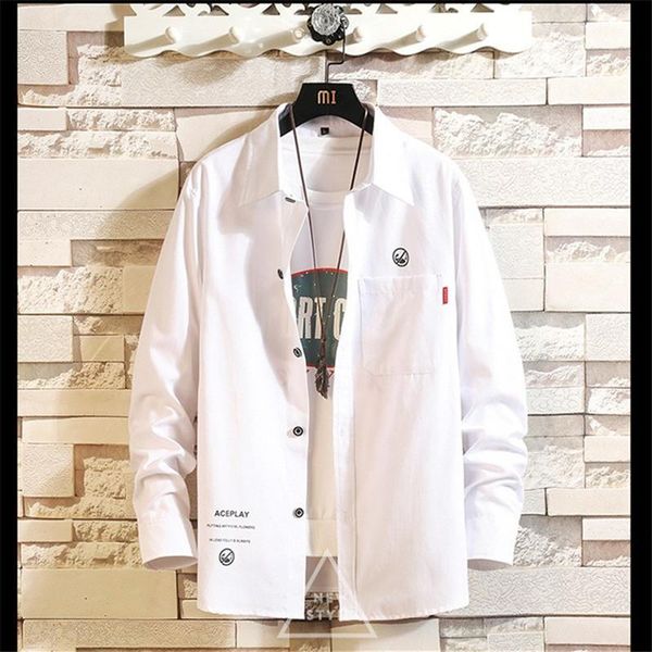 

mens designer shirts turn down collar shirts with pocket fashion pure color long sleeve tees mens casual clothing, White;black