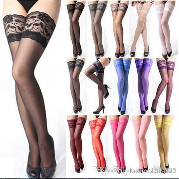 

2019 fashion women' transparent lace shirt thigh high underwear stockings, Red;black