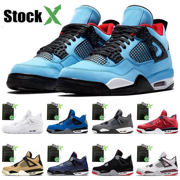 

2020 sale 4 basketball shoes travis scottv pure money new bred loyal blue mushroom encore men 4s stock x sports sneakers 40-47