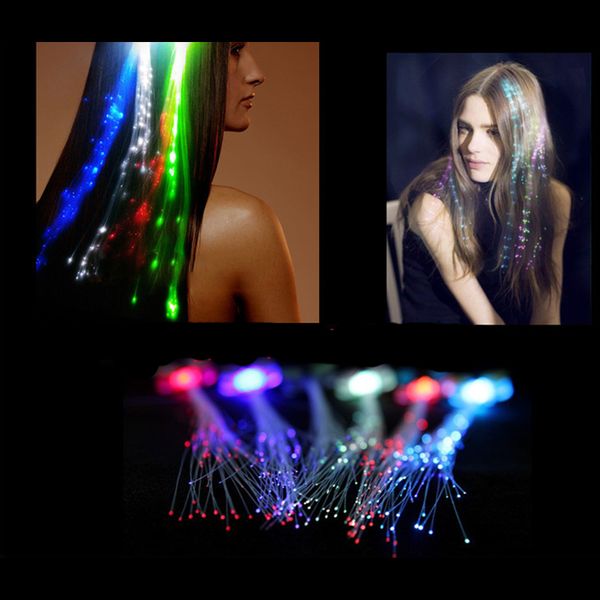 

intermittent glow hair clip flash led braid party show colorful light decoration braid fiber optic cable fork