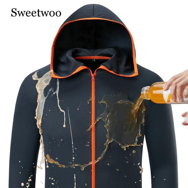 

waterproof mountaineering jacket men waterproof outdoor hiking mountaineering jacket breathable sunscreen fishing hunting, Blue;black