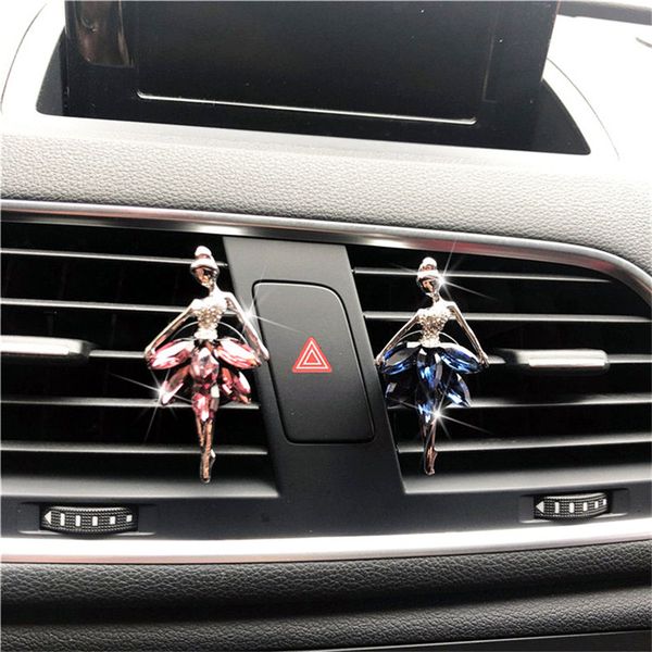 

sweet crystal ballet girl car perfume interior decorations air freshener air vents perfume car-styling perfumes 100 originais
