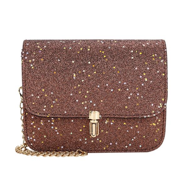 

fashion women ladies pu leather bags crossbody chain bling messenger shoulder bag handbag luxury chains bag