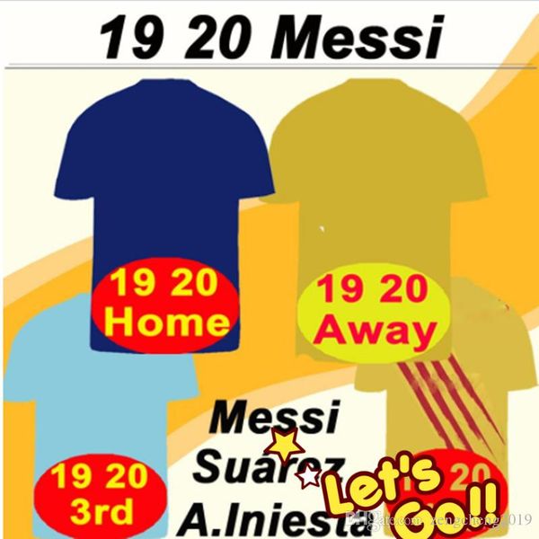 

19 20 messi griezmann home away 3rd mens kids soccer jersey suarez pique ansu fati dembele football shirts rakitic de jong uniform, Black;yellow