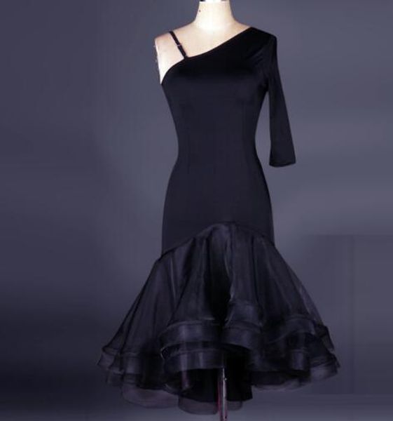 

stage wear adult/child latin dance dress women/girls s-xxl, Black;red