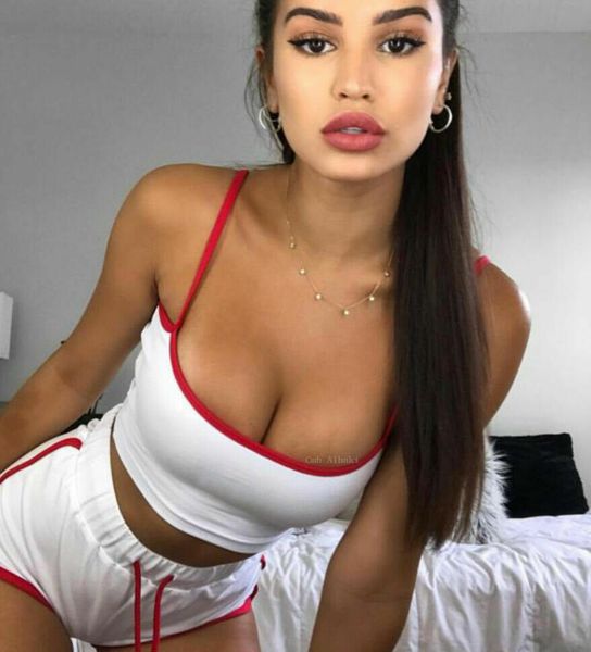 

new style fashion women patchwork yoga suit workout sports string vest short pants athletic short sets, White