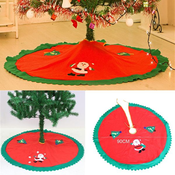 Fontes do partido do evento da saia da árvore de Natal para a casa decoram presentes não tecidos Santa Claus Trees Saias Ornamento