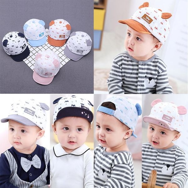 

toddler kids baby girl boy cute cartoon printed visor baseball cap hat, Yellow
