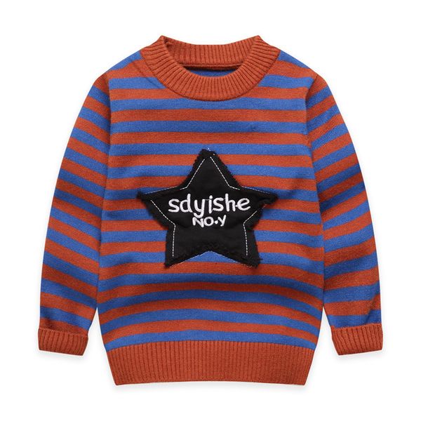 

2019 autumn & winter new style childrenswear children's sweater korean-style fashion for men and women-children stripes sweater, White