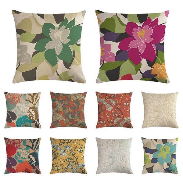 

цветочный печати подушка обложка европейский стиль белый фиолетовый красный желтый подушки диван кресло автокресло декор наволочки cojine zy