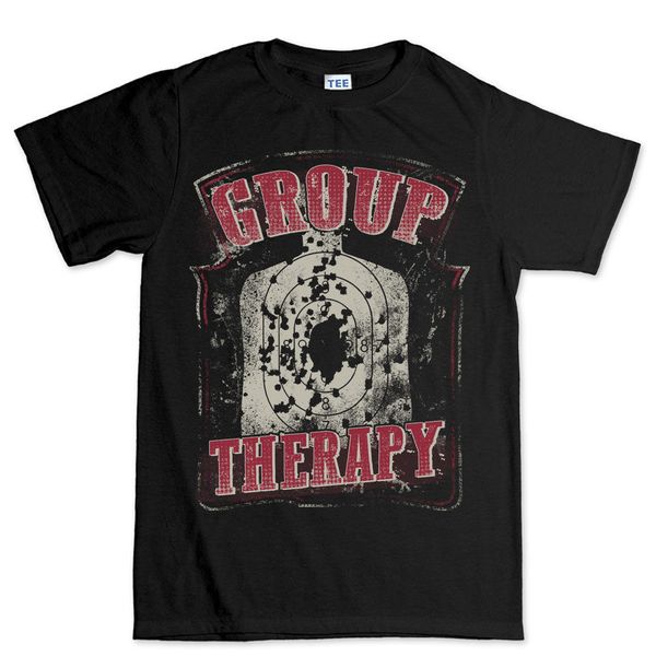 

group therapy guns shooting target ar-15 rifle t shirt tee t-shirt cool casual pride t shirt men new fashion, White;black