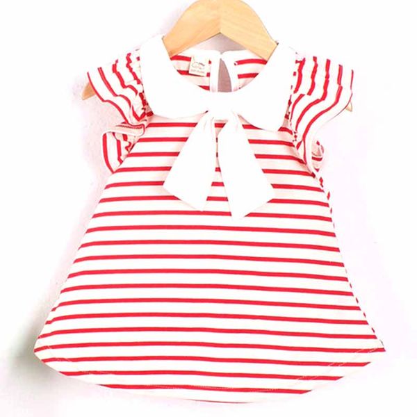

girls dress 2019 new children's clothes casual style girls clothes stripes children's for children summer, Red;yellow