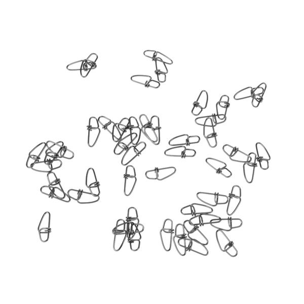 

50 pieces fishing lock snap hook lure connector swivels solid ring clips