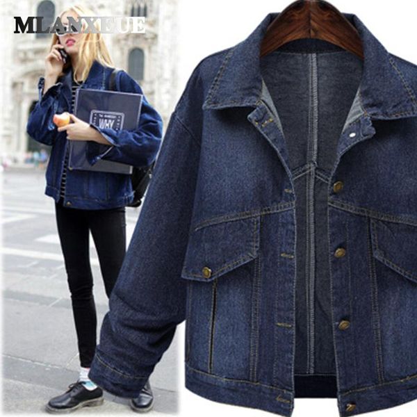 

casual plus size denim jackets winter womens in women's parkas turn-down collar full sleeves pockets jackets coats woman winter, Black;brown