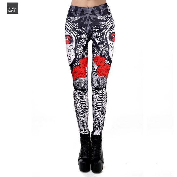 

2019 гетры новый легинсы хэллоуин сахар pant для женщин rose версия для печати европейский и американский стиль fantastic тренировки партии, Black