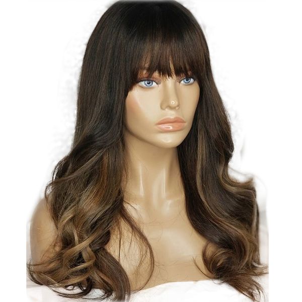 Ombre Honey Blonde Highlights 13x6 Lace Front Human Hair Wig Body