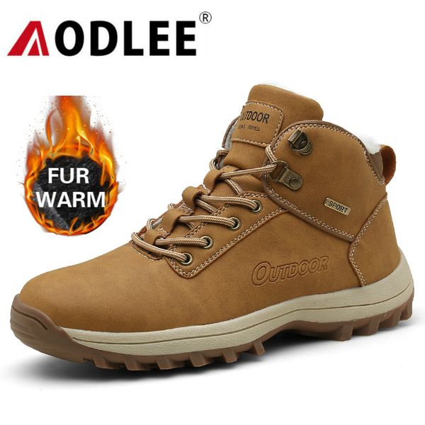 

winter men boots plush super warm snow boots for men sneakers big size 36-48 ankle outdoor shoes botas hombre, Black