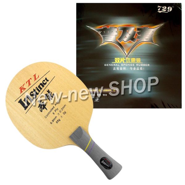 

ktl instinct blade shakehand with 2x ritc 729 general rubbers for a racket shakehand long handle fl