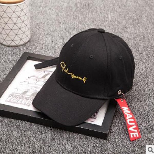 

summer band baseball cap men and women letters embroidered curved eaves cap tide new korean version of fashion personality iron band, Blue;gray