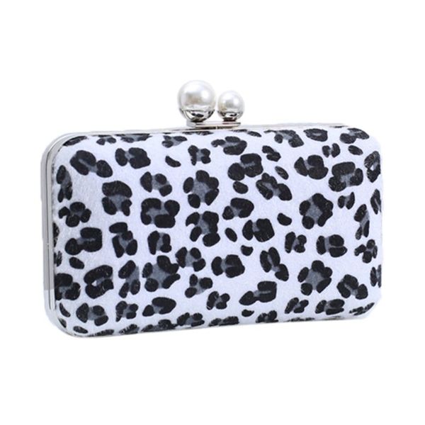 

elegant women leopard print evening bags wedding cocktail party bridal leather clutch handbag shoulder bag