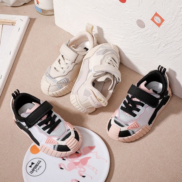 

children's single 2020 autumn sports girls' casual shoes fashionable boys' sports shoes, Black