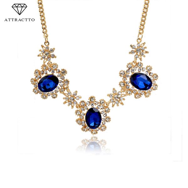 

attractto statement crystal chocker necklace women gold chain necklaces & pendants colares bijoux femme chokers sne150839