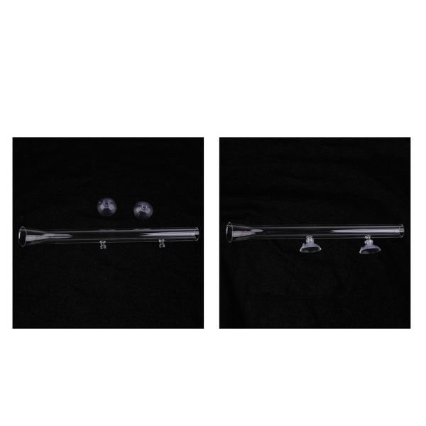 

2pieces aquarium glass shrimp feeding food dish tube with suction cups