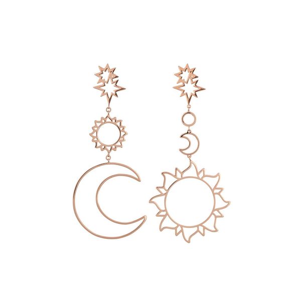 

exquisite women earrings bohemia star sun moon hollow earrings metal alloy vintage geometric hollow out earring fine dropship, Silver