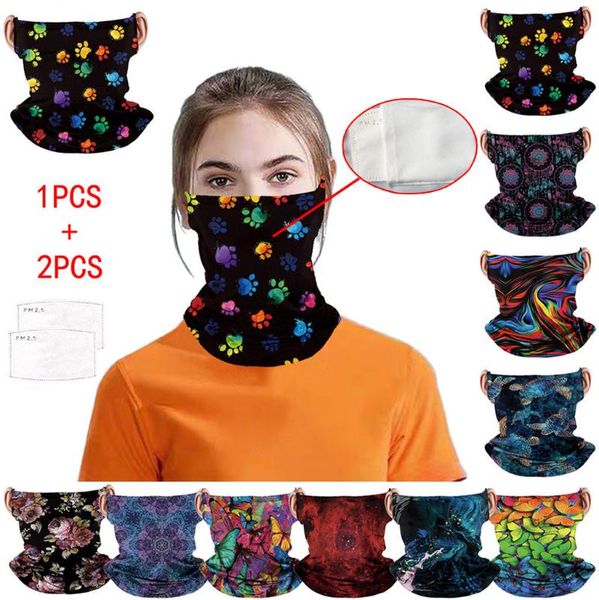 

scarf face maskswashable and reusable facemask fashion breathable dustproof sport maska printed maskmask with filters scarves, Blue;gray