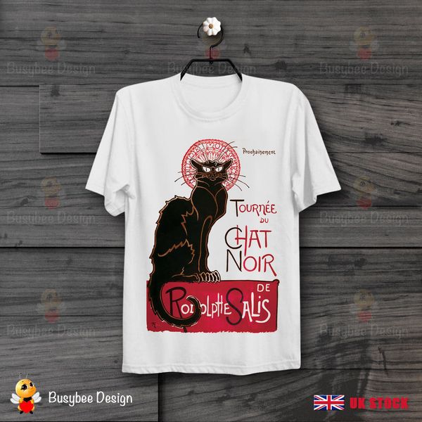 Le Chat Noir Theophile Steinlen Retro Cool Vintage Poster Unisex T Shirt B74 Size Discout Hot New Tshirt Top T Shirt Funny Ts T Shirts Buy From