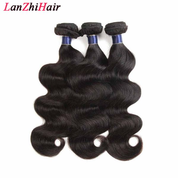 

8а малазийский бразильский девы волос body wave 2/3 пачки утки оптовая индийский реми волос соткать тела волна natural color переплетений че, Black