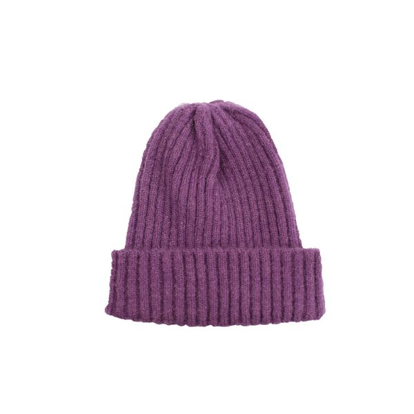 

children's knitted hat boys and girls autumn and winter solid color wool hat candy color casual wild warm baby hats unisex, Yellow
