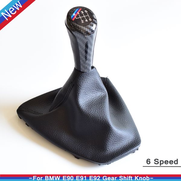 

car manual gear shift stick knob handball with dust-proof cover for e90 e91 e92 e93 carbon textur car styling