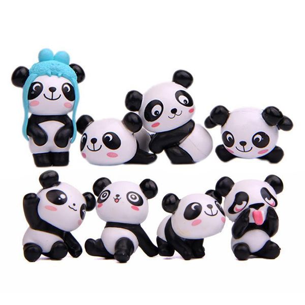 

bravo 9p zakka cute mini dolls panda diy model cartoon anime pvc action figure juguetes micro garden deskdecoration crafts child gift