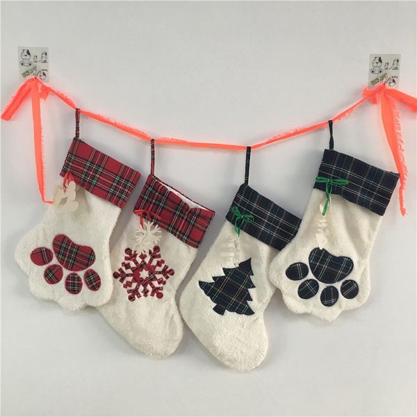 

рождественские висячие чулки конфеты чулок подвесок игрушки конфеты подарочные пакеты медвежья лапа снежинка санта носки рождественской елки