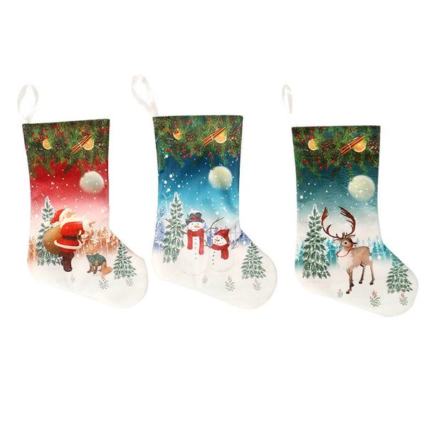 

chrismas tree decoretions hanging socks multiple patterns available print bird xmas stockings